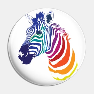 Rainbow Zebra Pin