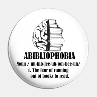 Abibliophobia Definition Pin