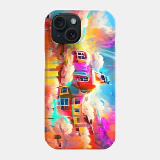 A Floating Colorful House in the Sky Phone Case