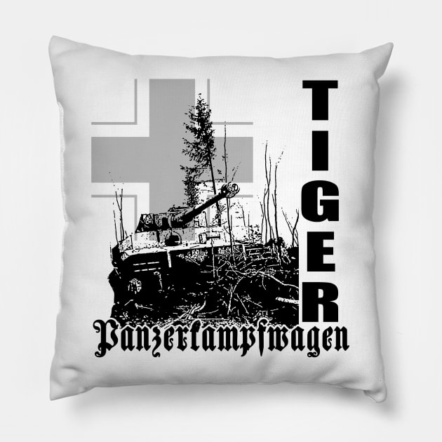 tiger tank Panzerkampfwagen Pillow by hottehue