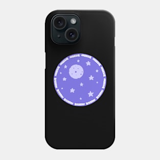 Dreamer purple circle with stars and the moon Phone Case