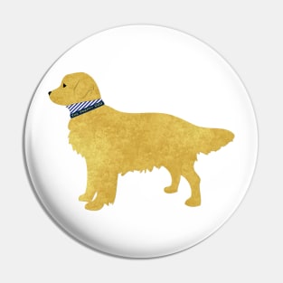 Golden Retriever Preppy Silhouette Pin