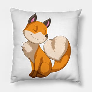 Fox with Heart Pillow