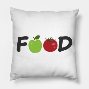 Food typographic logo art Pillow