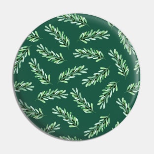 Olive branch pattern in turquoise green background Pin