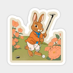 Golfing Rabbit Dad Bunny Lover is a Golfer in the Golf Club Tournament Magnet