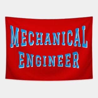 Mechanical Engineer in Turquoise Color Text Tapestry