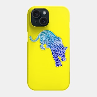 fast blue tiger in mexican ecopop pattern Phone Case