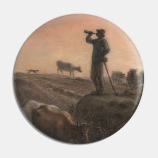 Calling Home the Cows by Jean-Francois Millet Pin