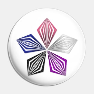 Gender Fluid Pride Flag Colored Geometric Starburst Pin