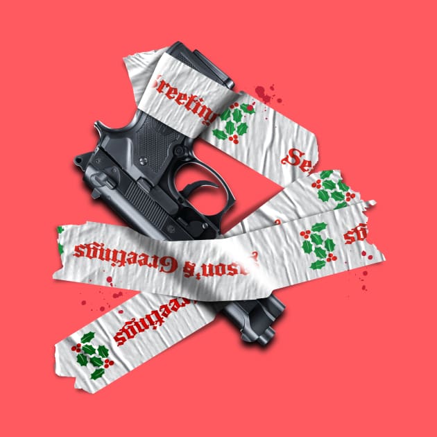 Die Hard – Gift Wrapped Gun by GraphicGibbon