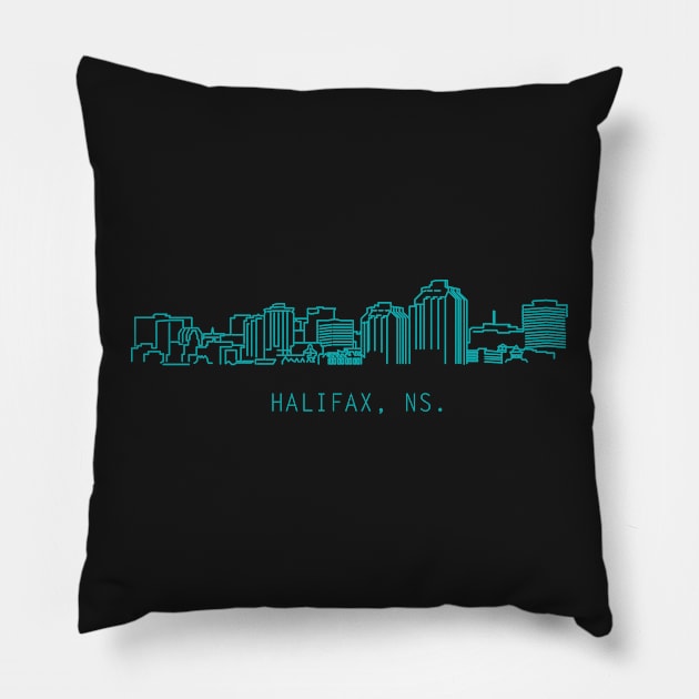 Halifax skyline line art Pillow by scotmccormack