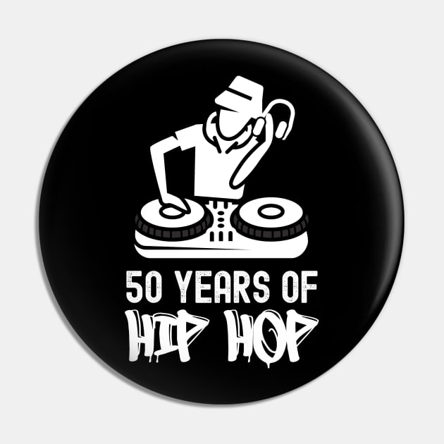 50 Years Hip Hop DJ Turntable 50th Anniversary Pin by blackartmattersshop