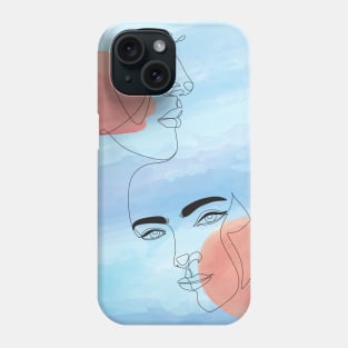 one line art couple Phone Case