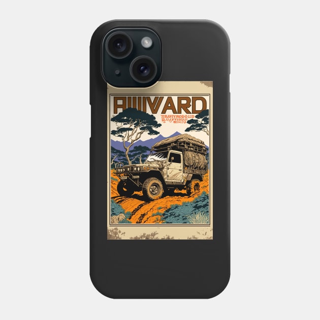 Safari pick up truck in the wild with big load Phone Case by KoolArtDistrict