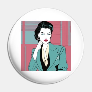 Rare Beauty Art Deco Patrick Nagel 80s Pin