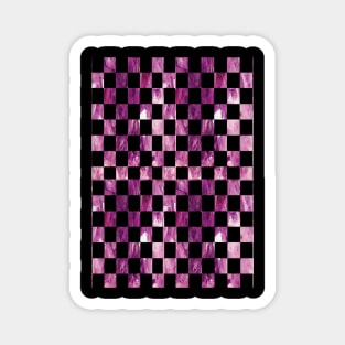 Purple Checkered Pattern, Geometric Abstract Design Magnet