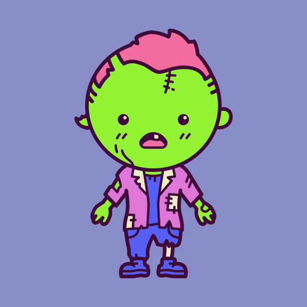 Cute Kawaii Zombie Kid Cartoon by SLAG_Creative