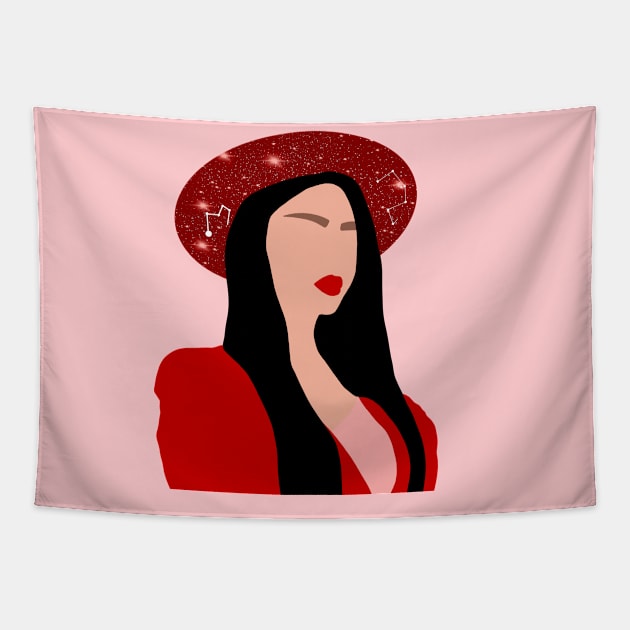 Red Lady 3 Tapestry by Miruna Mares