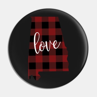 Alabama Love Buffalo Plaid Tshirt Pin