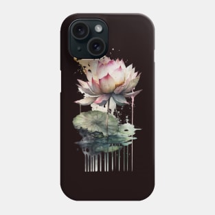 Lotus Flower Yoga Watercolor Meditation Bohemian Floral Phone Case