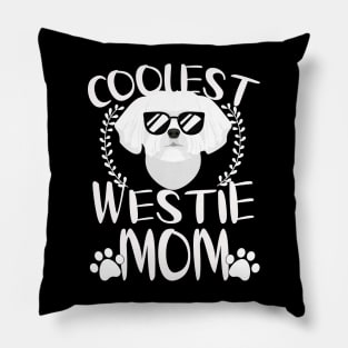 Glasses Coolest Westie Dog Mom Pillow