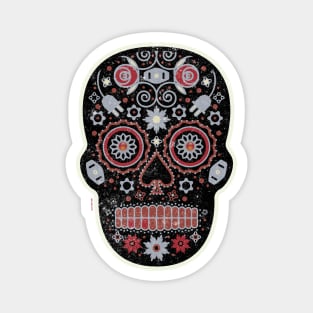 Terciopelo Rojo Skull Socket Mexican Sugar Skull Magnet