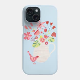 Bird with a Jug of Flowers Phone Case