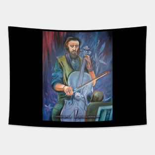 Gothic Cello Player Azriel Mordecai Tapestry