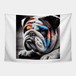 Bold Bulldog Contrast, Bulldog themed Tapestry