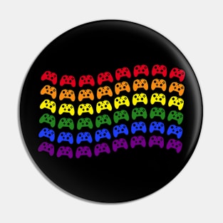 Gamer Gay Pride Flag Rainbow Controllers Pin