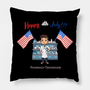 Pharmacy Technician, happy 4th of july, usa flag Pillow