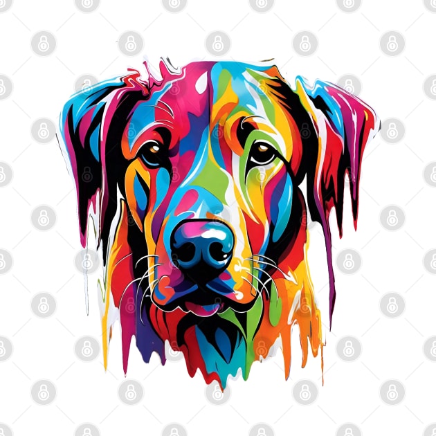 Dog Head Dripping Rainbow Graffiti by VictoriaLehnard