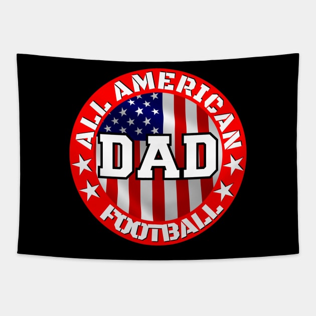 All American Football Dad Tapestry by machasting