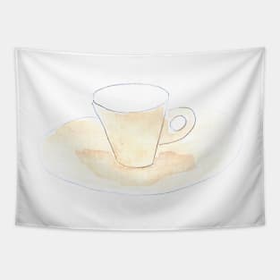 cup, dishes, watercolor, art, illustration, drink, food, tea, coffee, restaurant Tapestry