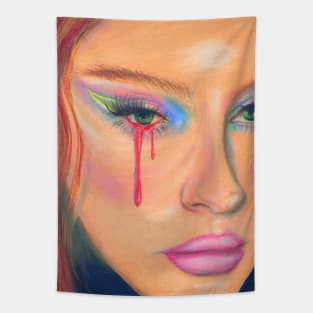 Bleeding Pastel Portrait Tapestry