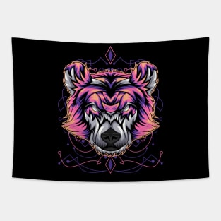 bear retro wild roar Tapestry