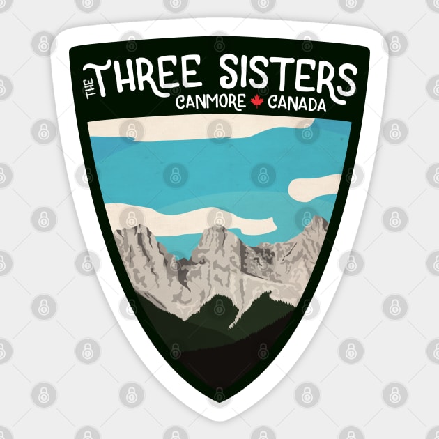 The Three Sisters - Canmore, Alberta - Threesisters - Sticker | TeePublic