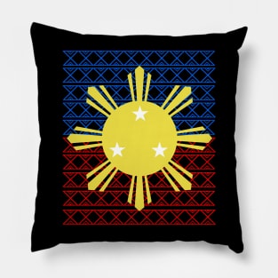 Tribal Pattern Philippine 3 Star & Sun Pillow