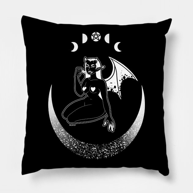 Conjuration in the moonlight | Occult Witch Pillow by Bad Witch