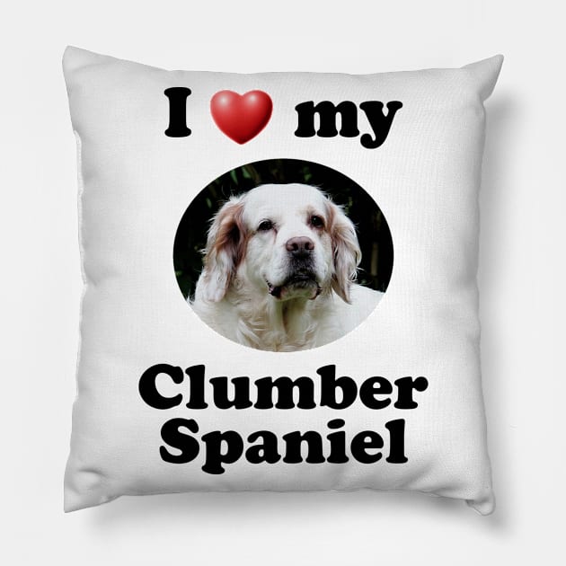 I Love My Clumber Spaniel Pillow by Naves