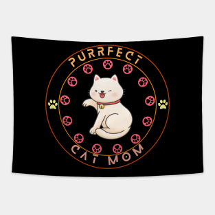 Purrfect Cat Mom Tapestry