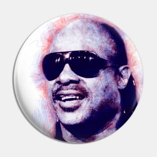 Stevie Wonder Pen Sketch Pin