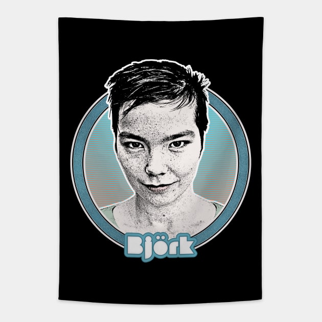 Bjork // Retro Style Fan Art Design Tapestry by DankFutura