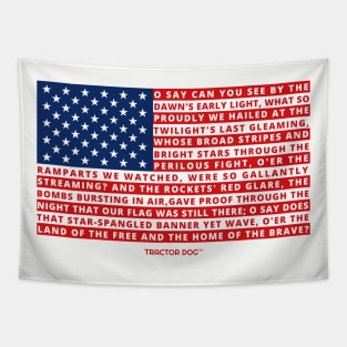 American Flag With Star Spangled Banner Tapestry