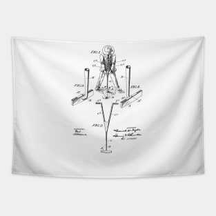 Golf Club Vintage Patent Drawing Tapestry