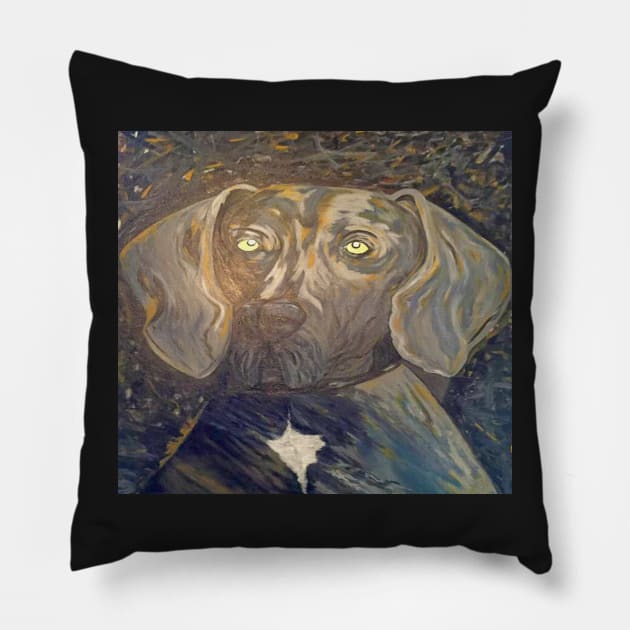 Weimaraner Gift, Abstract Painting Print of the Weimaraner Dog Breed Dog Lover Gifts Pillow by tamdevo1