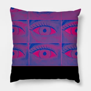 Bi Pride Painted Eyes Collage Pillow