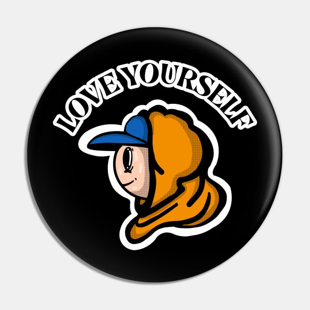 Love yourself Pin by Design Ink Studio