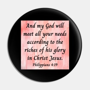 Bible Verse Philippians 4:19 Pin